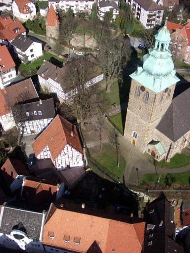 Luftbild Bad Salzuflen, Stadtkirche und Katzenturm