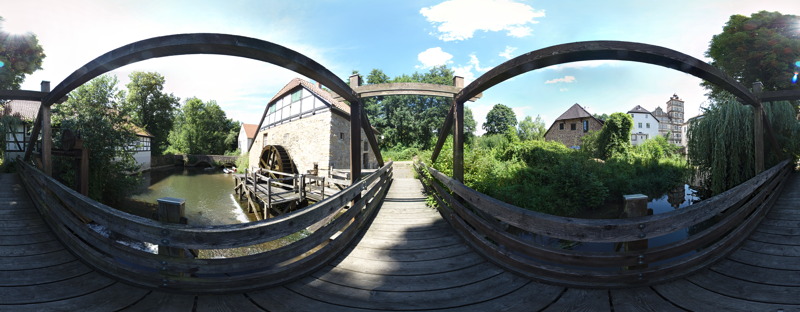 Panorama der Brücke am Marstall